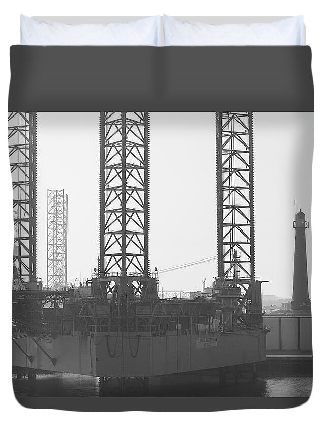 Black And White Duvet Cover featuring the photograph Black and white Industry by MPhotographer
