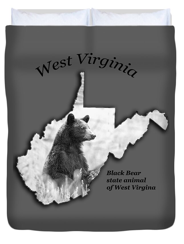Black Bear Duvet Cover featuring the photograph Black Bear WV state animal by Dan Friend