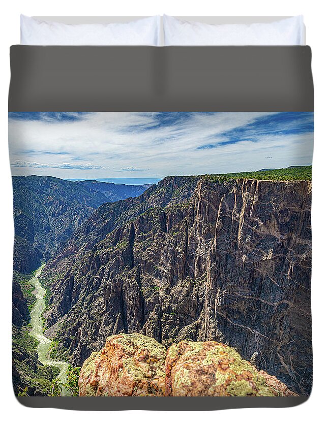 America Duvet Cover featuring the photograph Black Canyon National Park Painted Wall by Erin K Images