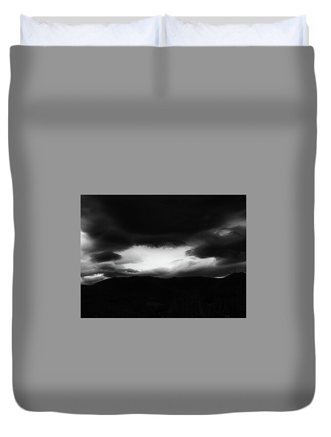 Black & White Duvet Cover featuring the photograph Black Hole Cloud by Louis Dallara