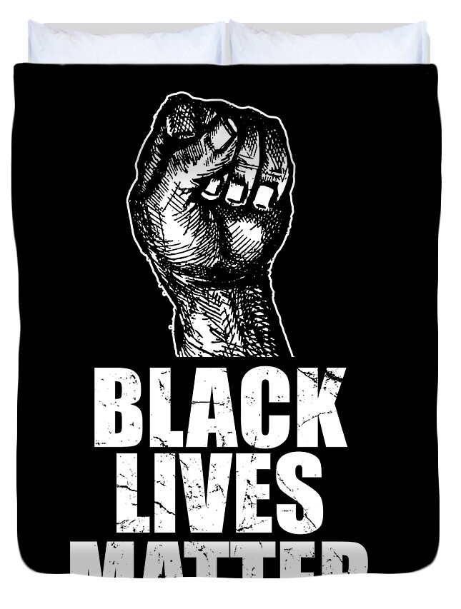 Cool Duvet Cover featuring the digital art Black Lives Matter BLM by Flippin Sweet Gear