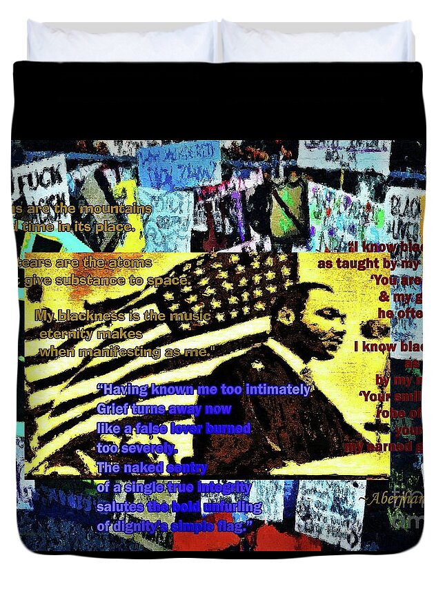 Juneteenth Duvet Cover featuring the mixed media Blackness as Taught by My Father by Aberjhani