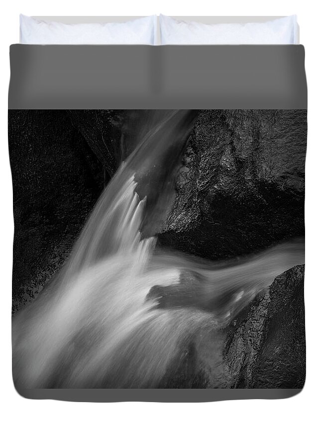 Black And White Duvet Cover featuring the photograph Blackstone River LXVI BW by David Gordon