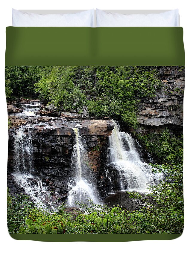 Blackwater Falls Duvet Cover featuring the photograph Blackwater Falls by Linda Sannuti