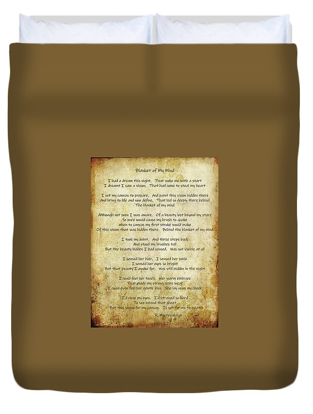 Blanket Duvet Cover featuring the pyrography Blanket of My Mind by R Murrey Haist