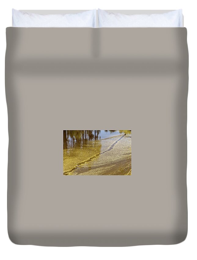 Sarah P. Duke Gardens Duvet Cover featuring the photograph Blazing a Trail by Melissa Southern