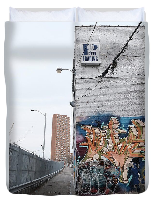 Urban Duvet Cover featuring the photograph Block In The Alley Also by Kreddible Trout
