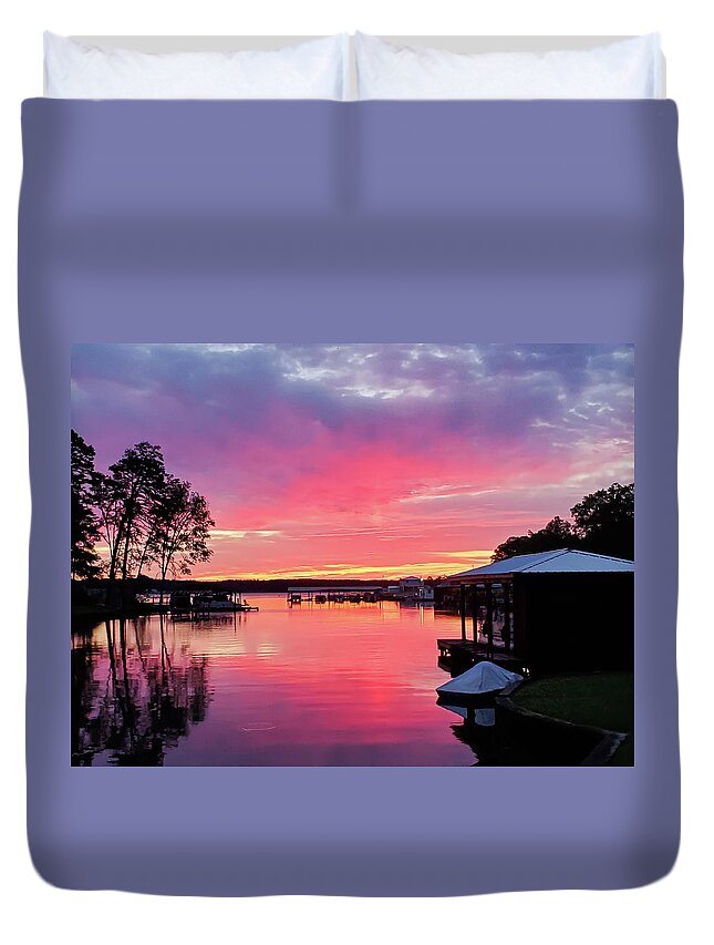 Morning Duvet Cover featuring the photograph Blood In The Water by Ed Williams