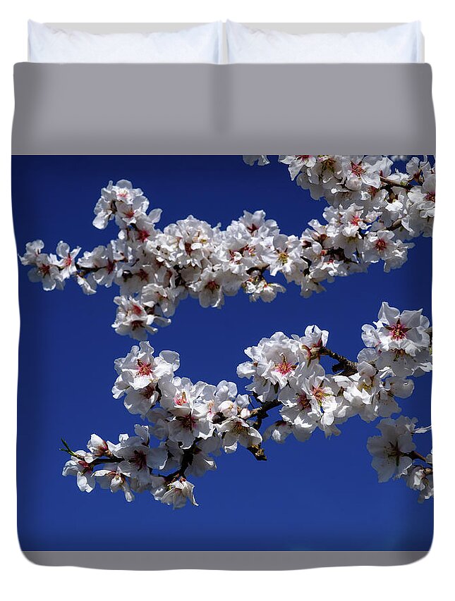 Almond Duvet Cover featuring the photograph Blossom by Gary Browne