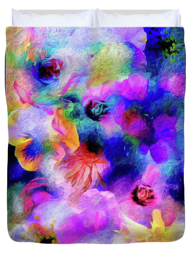 Blossom Duvet Cover featuring the digital art Blossoms of Renewal by Laurie's Intuitive