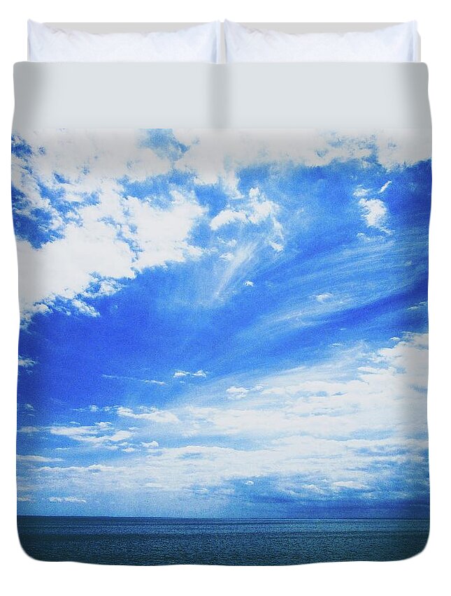 Sky Duvet Cover featuring the photograph Blue Blue Skies by Annalisa Rivera-Franz
