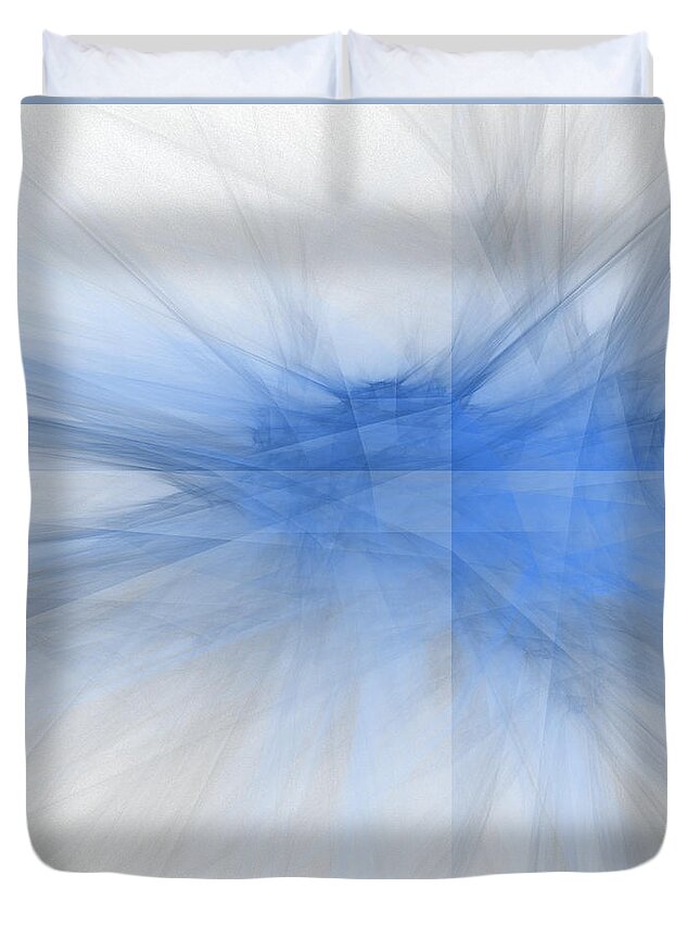 Rick Drent Duvet Cover featuring the digital art Blue Chrystalene by Rick Drent