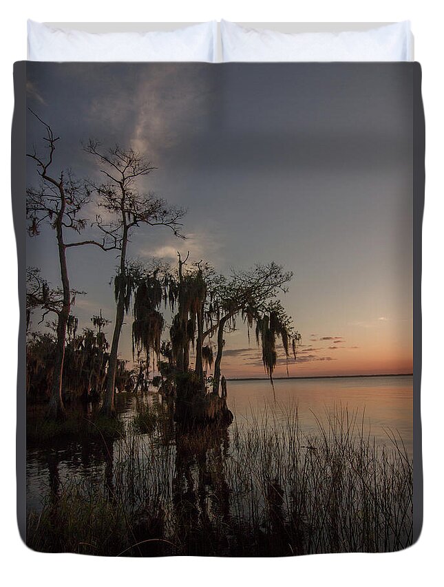Blue Cypress Lake Duvet Cover featuring the photograph Blue Cyress Lake by Dorothy Cunningham
