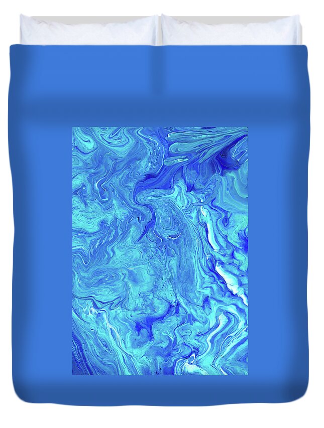 Acrylic Duvet Cover featuring the painting Blue Dreams by Gena Herro