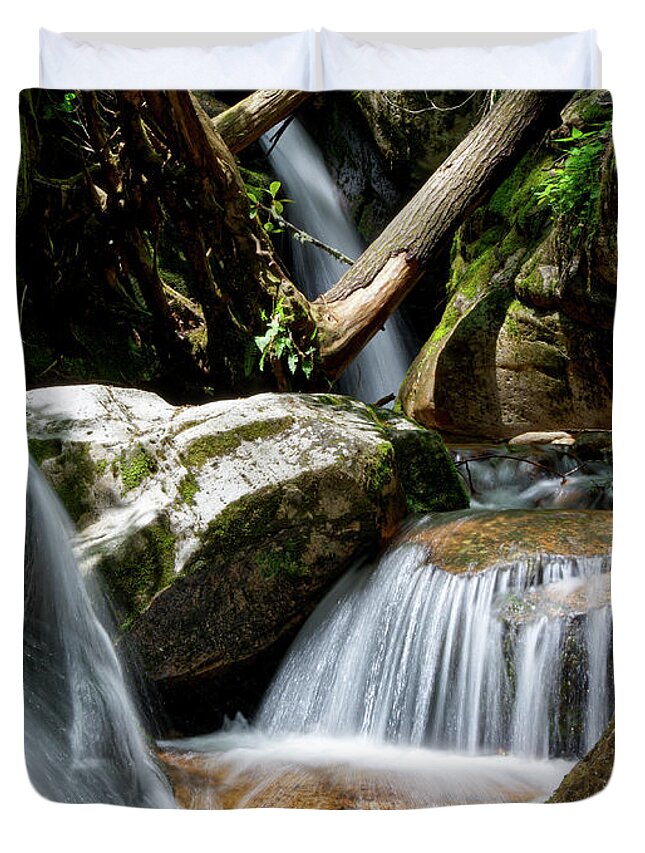 Nature Duvet Cover featuring the photograph Blue Hole Falls 11 by Phil Perkins