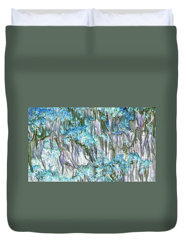 Plant Duvet Cover featuring the photograph Blue Moss by Missy Joy