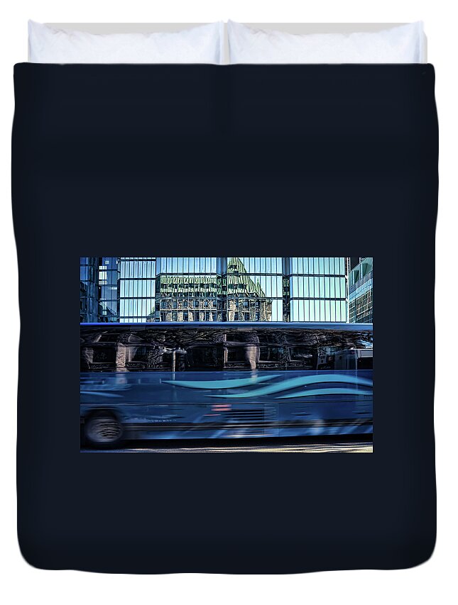 Ottawa Duvet Cover featuring the photograph Blue on Blue by Tatiana Travelways