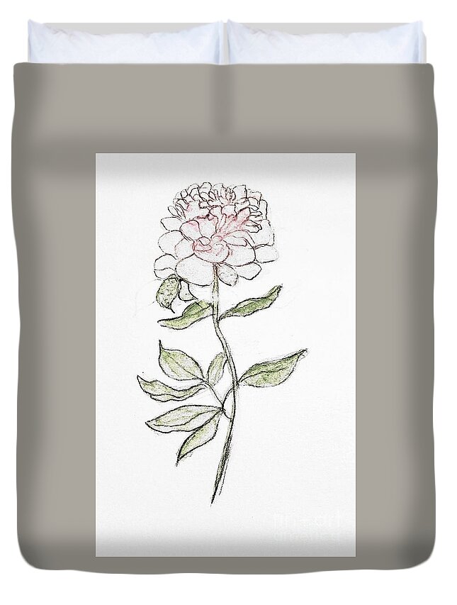 Open Your Heart Duvet Cover featuring the painting Blushing Heart by Margaret Welsh Willowsilk