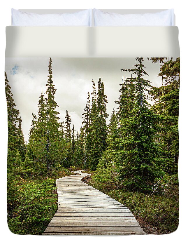 Landscapes Duvet Cover featuring the photograph Boardwalk by Claude Dalley