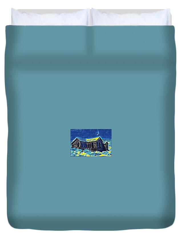 Bodie Duvet Cover featuring the photograph Bodie cabin by Steven Wills