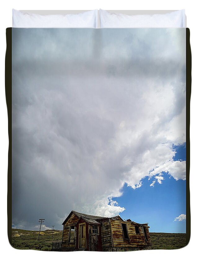 Bodie State Historic Park Duvet Cover featuring the photograph Bodie Sky by Brett Harvey