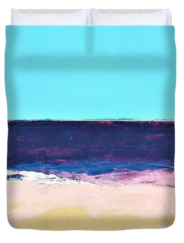 Seascape Duvet Cover featuring the painting Body Waves by Michael Baroff
