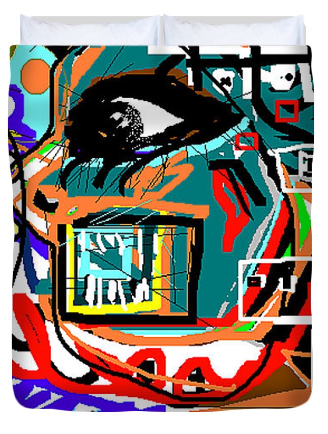 Eye Duvet Cover featuring the digital art Bohemian Eye by Denise Morgan