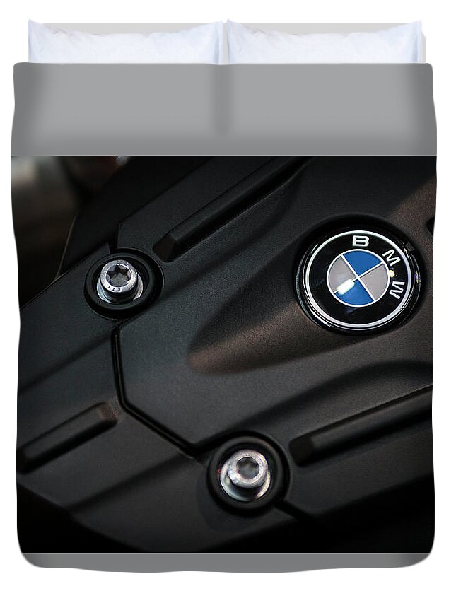 Dv8.ca Duvet Cover featuring the photograph Bolted BMW by Jim Whitley