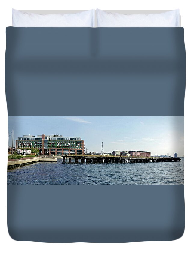 2d Duvet Cover featuring the photograph Bond Street Wharf by Brian Wallace
