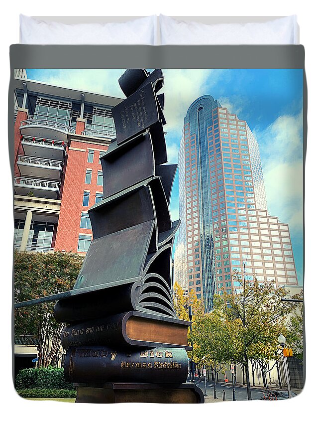 Charlotte Duvet Cover featuring the photograph Books Bigger Than Buildings by Lee Darnell