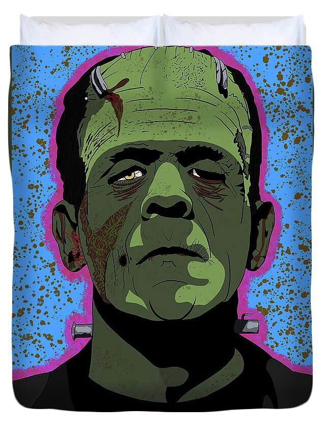Boris Karloff Duvet Cover featuring the digital art Boris Karloff Frankenstein's monster by Marisol VB