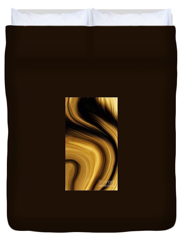 Golden Swirls Duvet Cover featuring the digital art Bossier by Glenn Hernandez