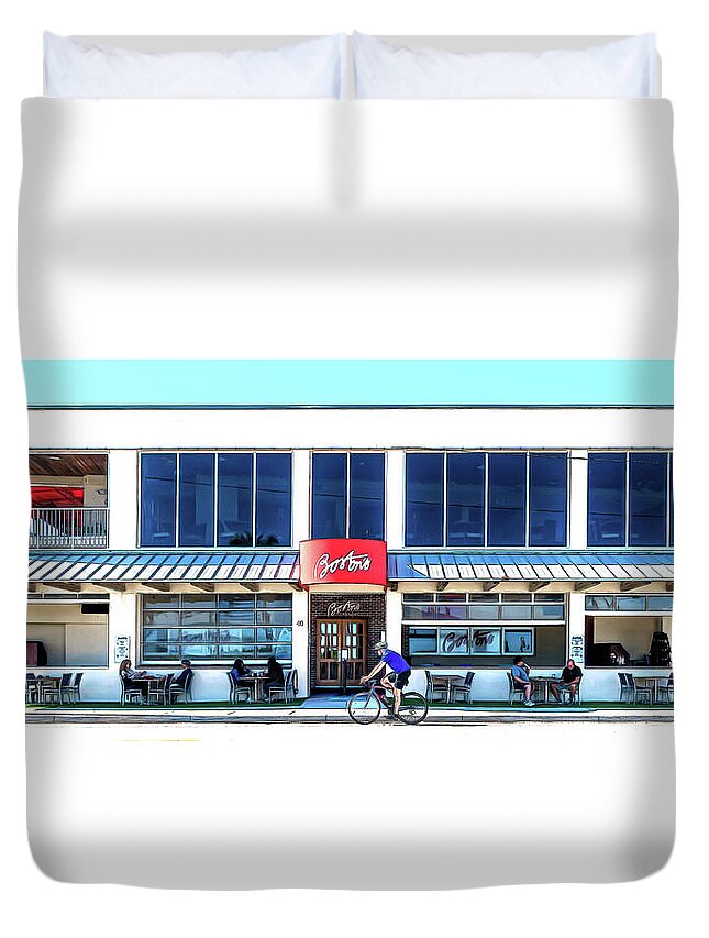 Bostonsonthebeach Duvet Cover featuring the photograph Boston's by Jody Lane