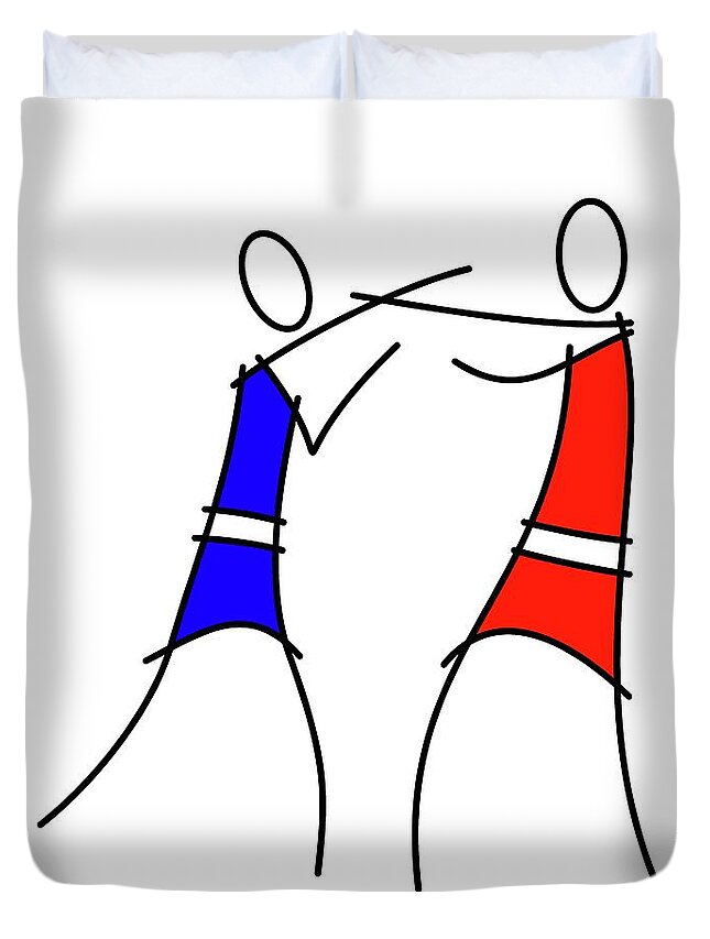 Sports Duvet Cover featuring the digital art Boxing n by Pal Szeplaky