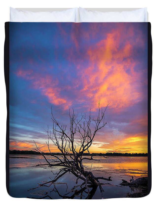 Waterscape Duvet Cover featuring the photograph Branching Out by Mark Papke