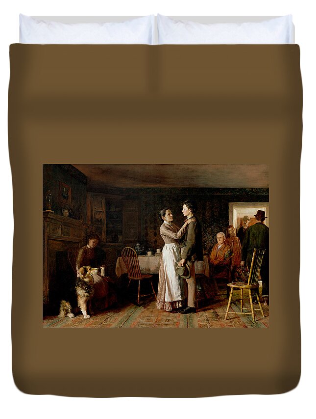 Irish Art Duvet Cover featuring the painting Breaking Home Ties, 1890 by Thomas Hovenden