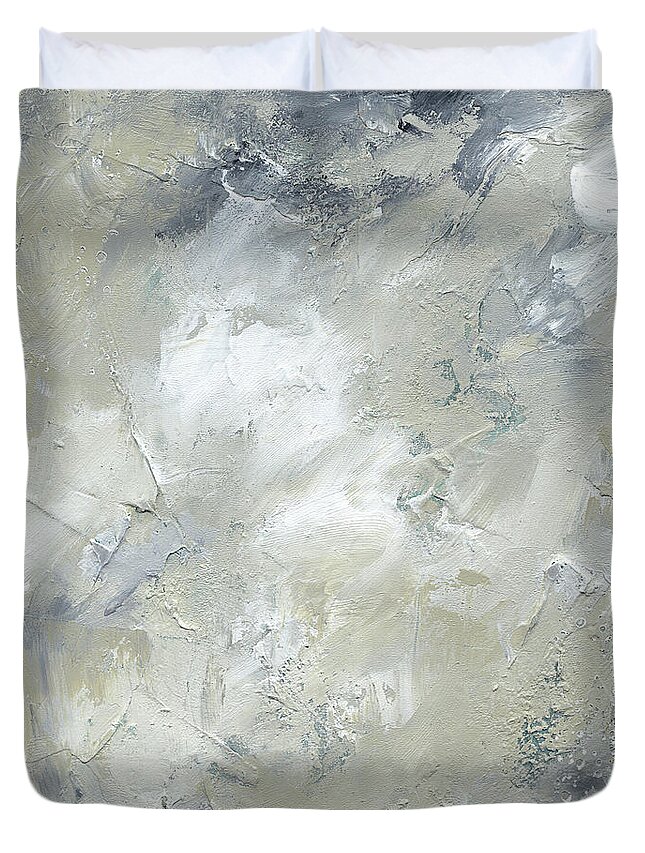 Abstract Duvet Cover featuring the painting Breaking Through by Jai Johnson