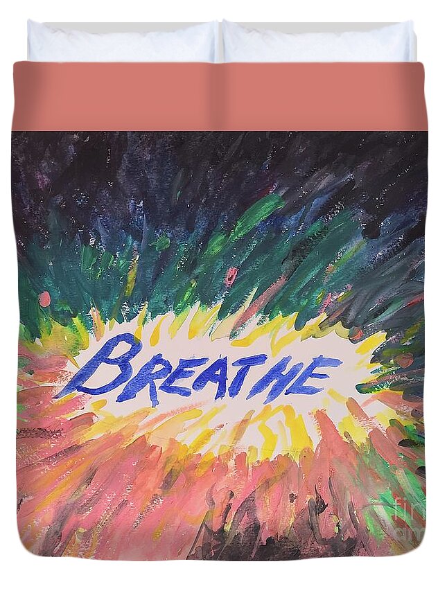 Breathe Duvet Cover featuring the painting Breathe by Jane H Conti