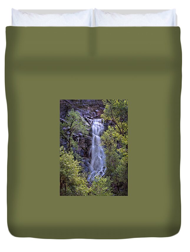 Cascade Duvet Cover featuring the photograph Bridal Veil Falls, South Dakota by Roberta Kayne