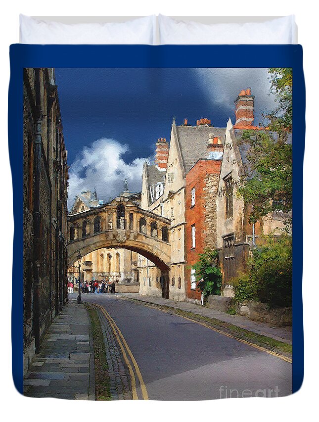 Oxford Duvet Cover featuring the photograph Bridge of Sighs Oxford University by Brian Watt