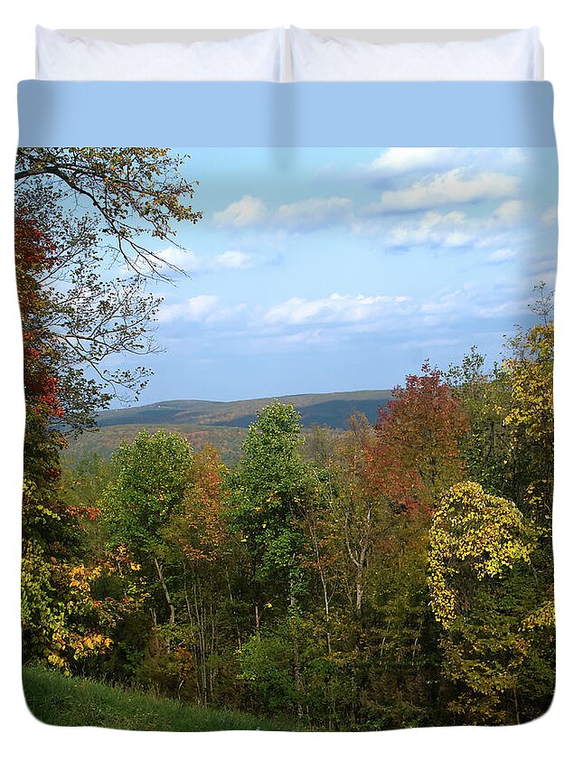 Foliage Duvet Cover featuring the photograph Bristol Hills Fall Foliage by Flinn Hackett