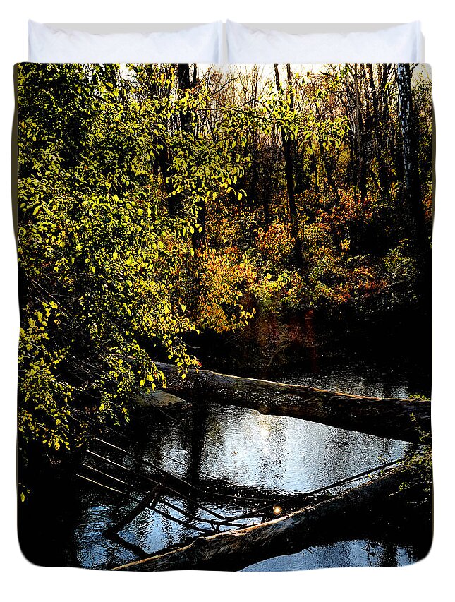 Tranquil Duvet Cover featuring the photograph Broad Run Autumn No. 1 by Steve Ember