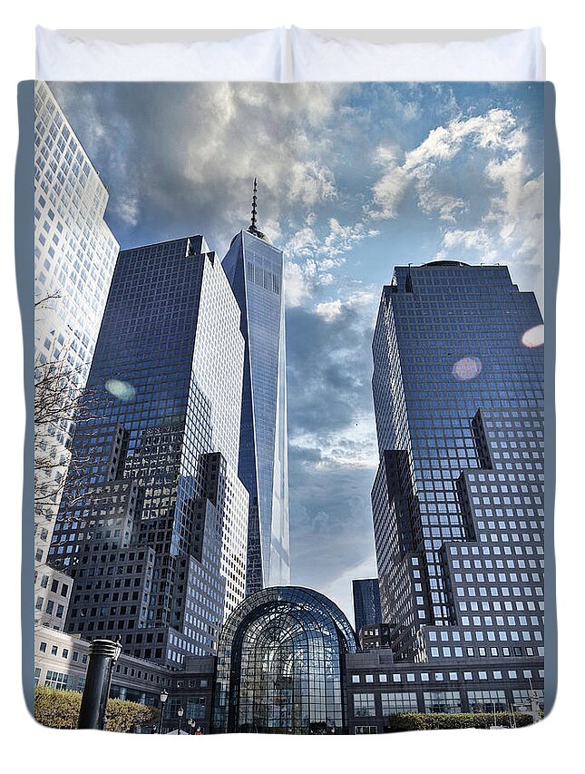 World Trade Center Duvet Cover featuring the photograph Brookfield Place and Freedom Tower New York City by Russel Considine