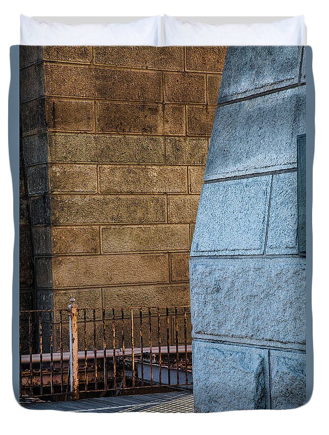 Architecture Duvet Cover featuring the photograph Brooklyn Bridge Detail #2 by David Smith