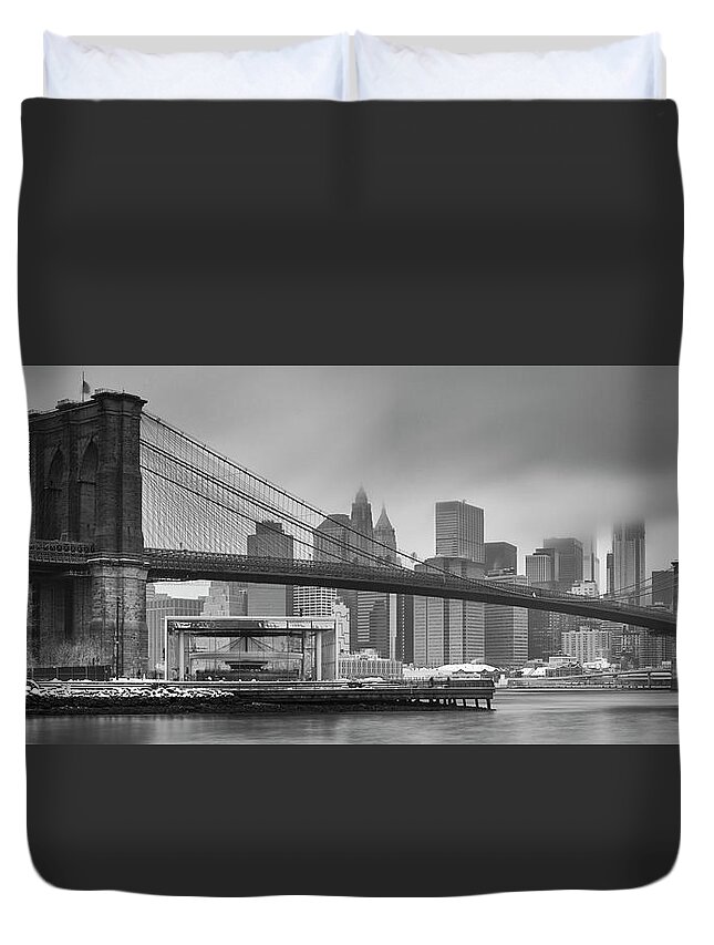 Brooklyn Bridge Duvet Cover featuring the photograph Brooklyn Bridge from Dumbo by Randy Lemoine