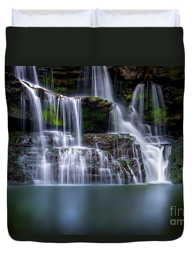 Mystic Duvet Cover featuring the photograph Brush Creek Falls II by Shelia Hunt