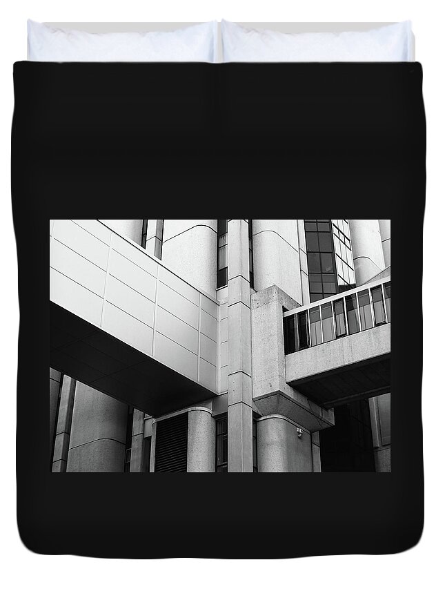 Brutalist Duvet Cover featuring the photograph Brutalist Junction - Worsley Building Leeds by Philip Openshaw