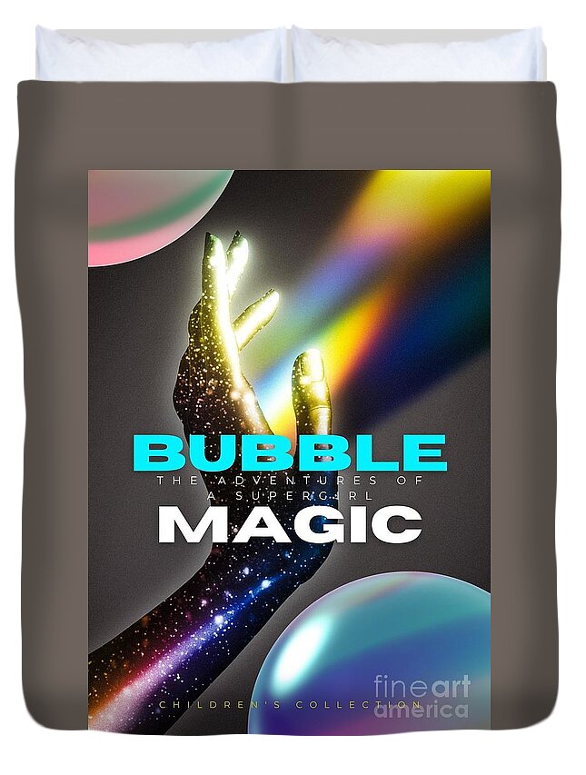 Children's Series Duvet Cover featuring the digital art Bubble Magic by Ee Photography