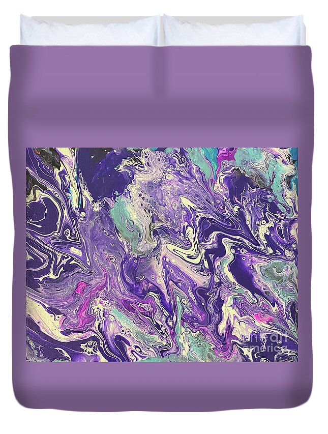 Bubbles Duvet Cover featuring the painting Bubbles by Lisa Neuman