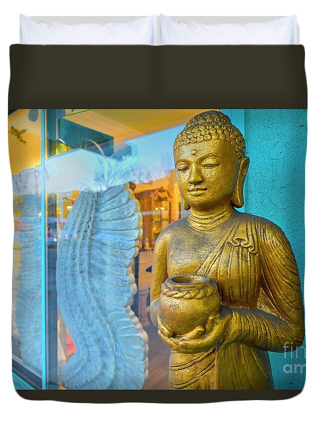 Buddha Duvet Cover featuring the photograph Buddha by Michael Wheatley